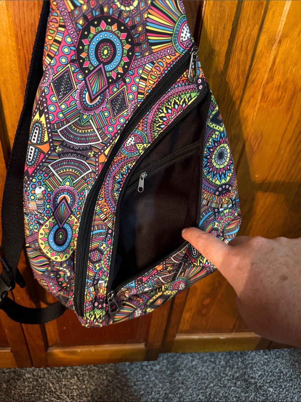 Colorful Mandala Pattern Sling Backpack - Picture 2 of 4